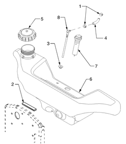 Fuel Tank Diagram and Parts List for GT3200 14A692010-14B692710 Cub Cadet Lawn Tractor